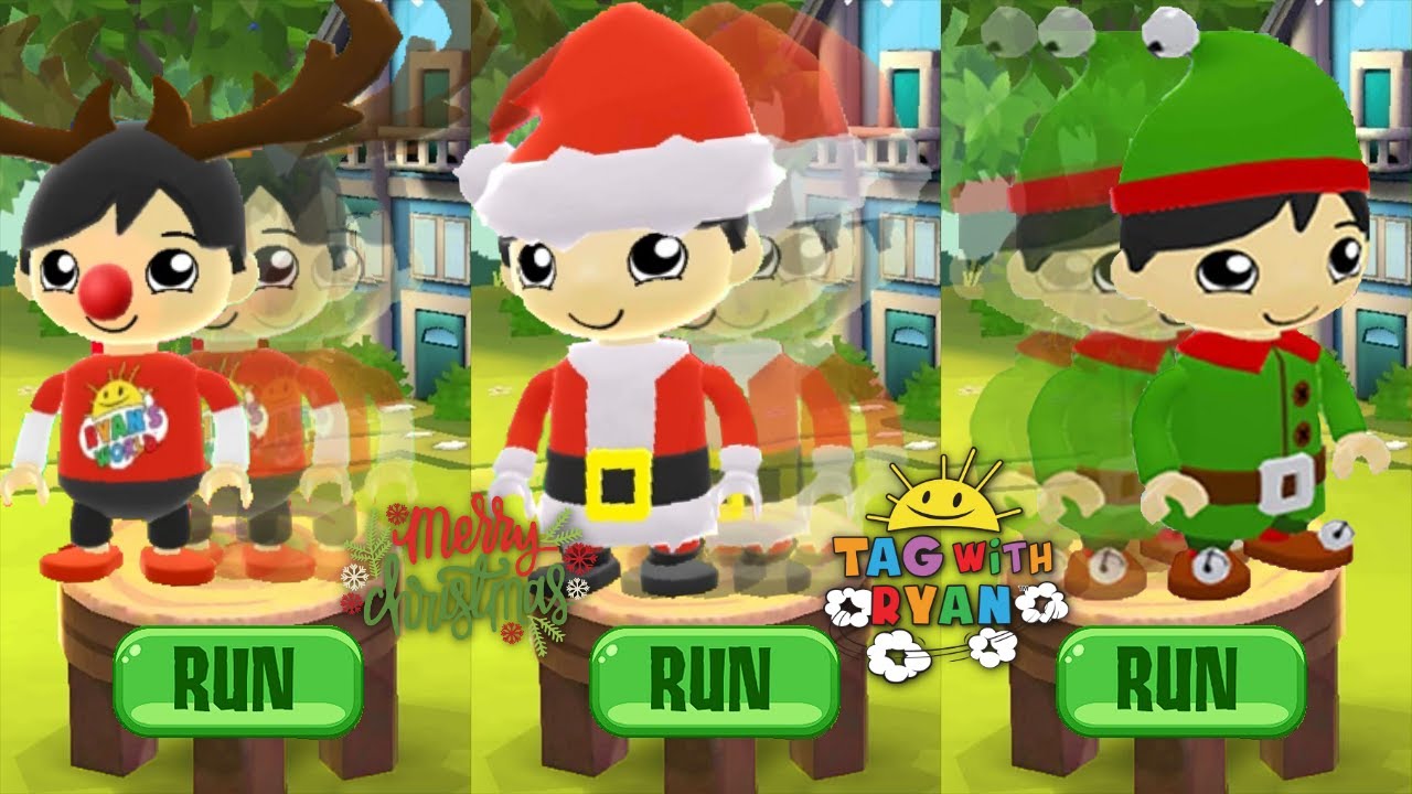 Tag with Ryan Christmas Update Special Episode Super Speed Elf Ryan vs Santa Ryan vs Reindeer Ryan