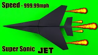 Easy PAPER PLANE that FLY FAR || BEST Paper Airplanes || Planes || (Easy) SUPER SONIC JET