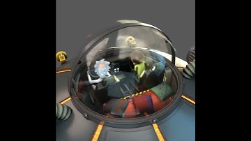 Rick and Morty - The spaceship. Blender 3.6 2023, 3D Model.
