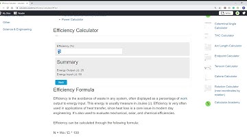 Efficiency Calculator