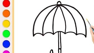 How to Draw Umbrella Step by Step For Beginners and kids how to Color in Umbrella #draw #umbrella