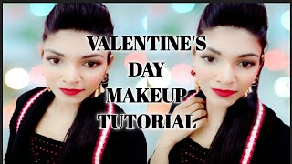 VALENTINE DAY MAKEUP LOOK|SIMPLE AND EASY MAKEUP FOR VALENTINE DAY|