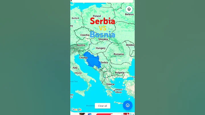 Serbia Vs Bosnia!! Land size comparison!!(Kosovo is Serbia).#shorts#country