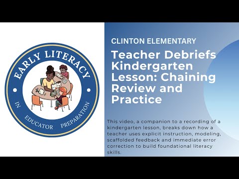 Clinton Elementary – Teacher Debriefs Kindergarten Lesson: Chaining Review and Practice
