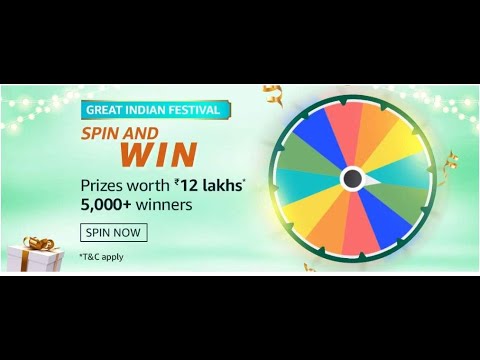Amazon Great India Festival Spin And Win Quiz Answers : Prize upto 12 lakhs Rupees (5k Winners)