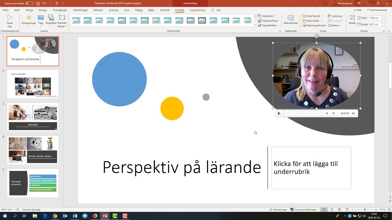 spela in powerpoint presentation med ljud