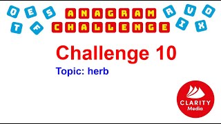 Anagram Challenge 10: Herbs and Spices