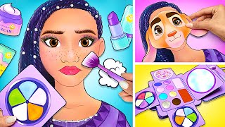 Making Beauty Box For Paper Doll Asha || MAKEOVER & FUN DIY!