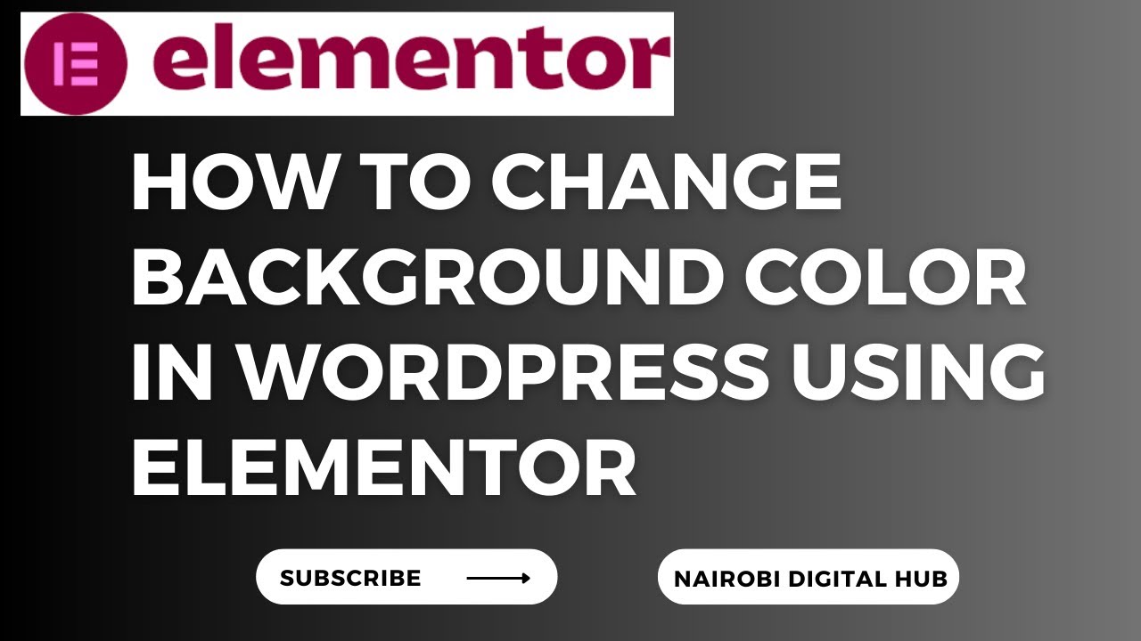 HOW TO CHANGE BACKGROUND COLOR IN WORDPRESS USING ELEMENTOR - YouTube