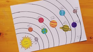 رسم المجموعه الشمسيه .|| drawing of the solar system