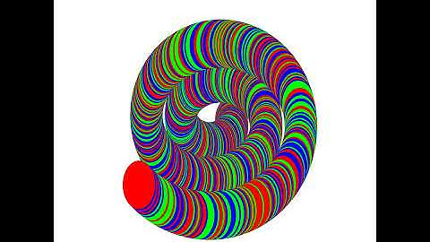Generative art-Primary colors helix by processing