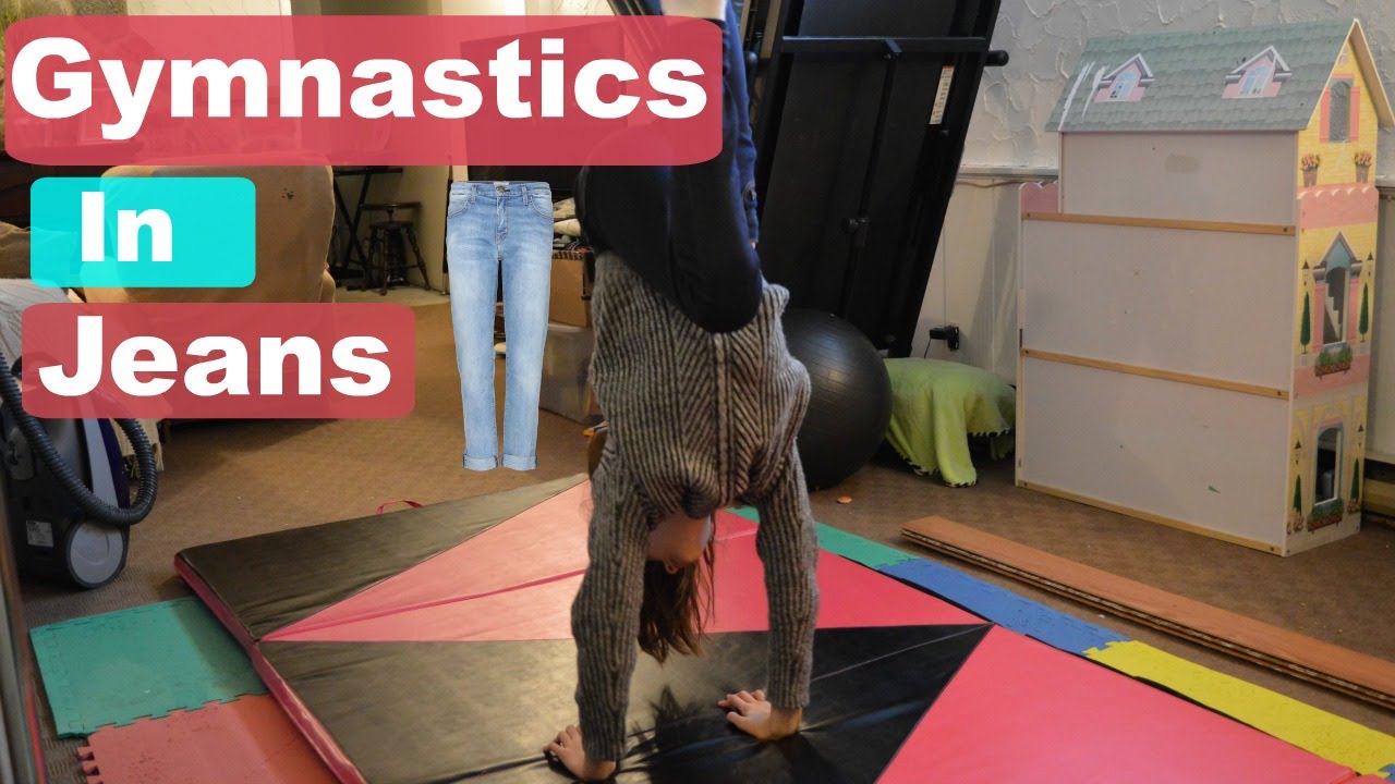 Gymnastics In Jeans Challenge! YouTube