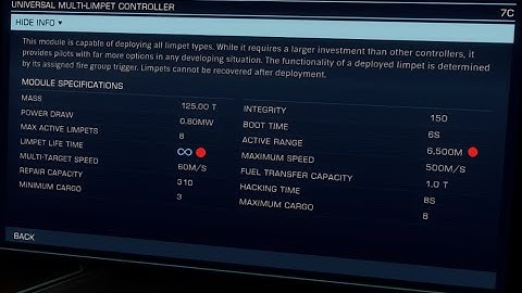 Elite Dangerous: 7C Universal Multi Limpet Controller Stats are Wrong