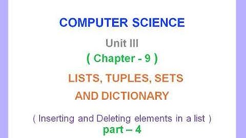 12th Computer Science || Unit 3 || Chapter 9|| Lists Tuples Sets and Dictionary || Part 4