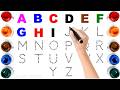 Alphabet, ABC song, abcd, a to z, Kids rhymes, collection for writing along dotted lines for toddler