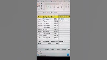 Salary Increment Based On Designation In Excel😎 | Microsoft Excel Formulas🔥 #tips #msexcel #bytetech