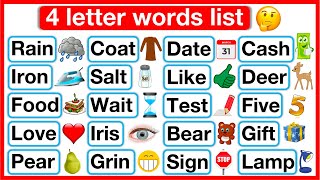 4 Letter Words List  | Phonics lesson 3 | Reading Words Lesson | Learn with examples