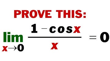 Limit of (1-cosx)/x as x goes to 0, proof  trig limits