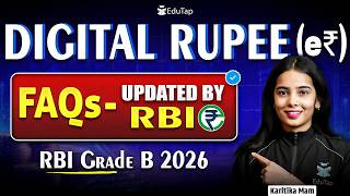 Digital Rupee FAQs Updated by RBI | Current Affairs For RBI Grade B 2026 Preparation