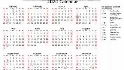 All 12 - Month Calendars from 2015 to 2025