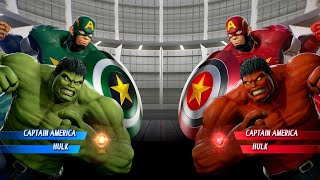 Hulk & Captain America (Green) Vs Hulk & Captain America (Red) Fight | Marvel vs Capcom Infinite