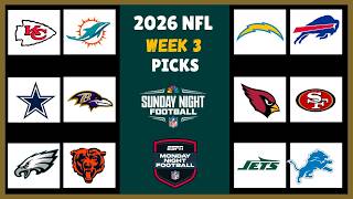 2026 NFL WEEK 3 GAME PICKS - FULL WEEK PREDICTIONS