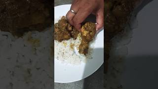 bhunja Chicken Curry With Rice Eating Video#indianfood #asmr #shortvideo #chickencurry