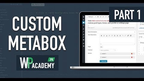 WordPress Custom Meta Box - Urdu-Hindi Tutorial - Part 1
