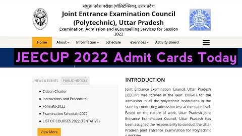 JEECUP 2022 Admit Cards Today I how to download jeecup admit card 2022 I polytechnic Entrance Exam