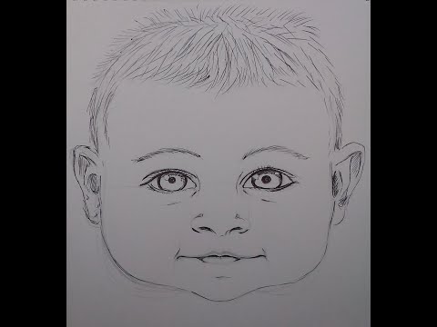 Как нарисовать портрет ребенка малыша Рисуем младенца