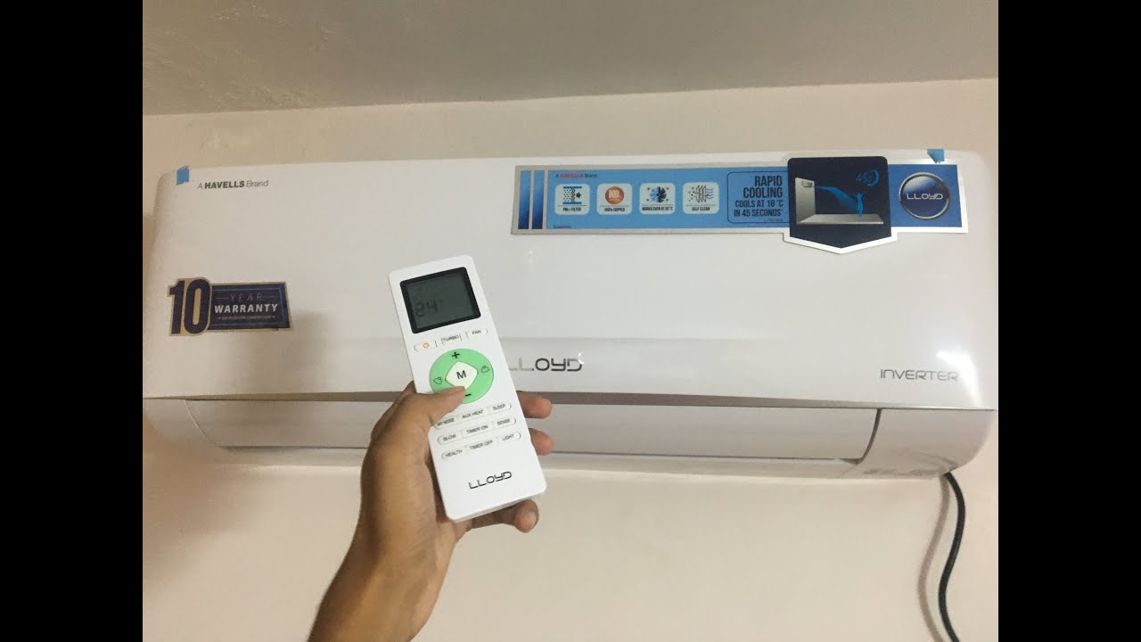 Lloyd AC remote functions in detail 1 ton 3 star YouTube