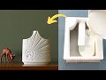 How to make Mid Century Vase | DIY White cement craft