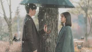 Umbrella - Lyrics video -Ember Island (slowed) , (with rain sound)