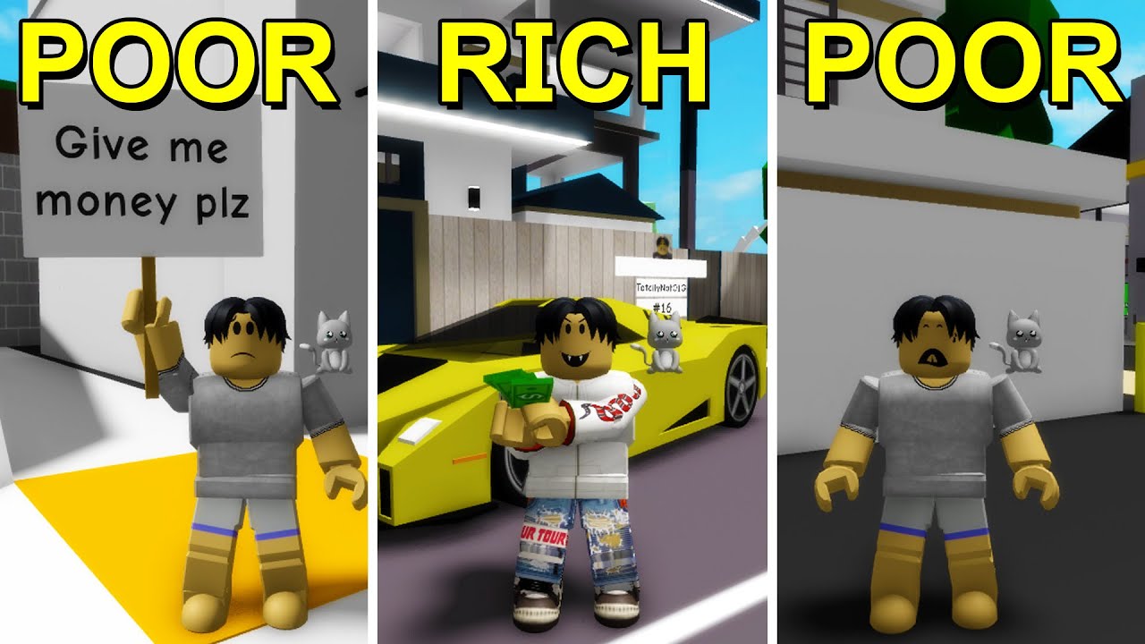 POOR to RICH to POOR AGAIN in Roblox BrookHaven 🏡RP (Sad Roblox Story ...