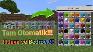 Minecraft (Java &amp; Bedrock) Tam Otomatik Renkli Yün Farmı 1.21  (MCPE/Xbox/PS5/Nintendo Switch/PC)