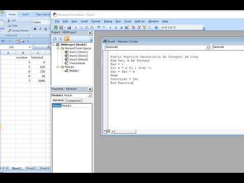 how to define  Factorial in excel Macros