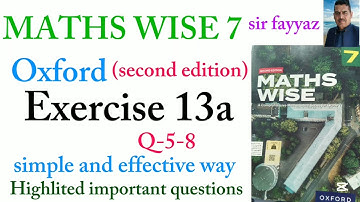 MATHS WISE 7 | EXERCISE 13A | OXFORD SECOND EDITION | EX 13a | Q 5-8 |data handling