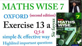 Celebrity MATHS WISE 7 | EXERCISE 13A | OXFORD SECOND EDITION | EX 13a | Q 5-8 |data handling Wealth