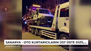 Sakarya - Oto kurtarıcıların üst üste dizilmesine 8 bin lira ceza