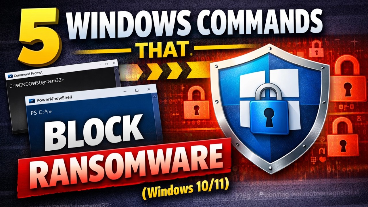 5 Windows Commands [Block Ransomware Entry Points] - YouTube