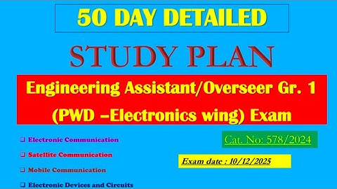 50-Day Study Plan- Engineering Assistant (Electronics) | Timetable + Revision Strategy #viral #exam 
