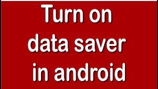 How to turn on data saver in android | Pixel 3a | Android 11. | English Guide