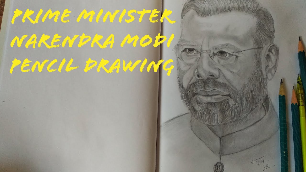 Prime minister Modi pencil drawing - YouTube