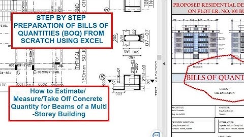 ESTIMATING CONCRETE IN BEAMS FOR A MULTI STOREY BUILDING E15/QUANTITY SURVEYING COURSE /BOQ IN EXCEL