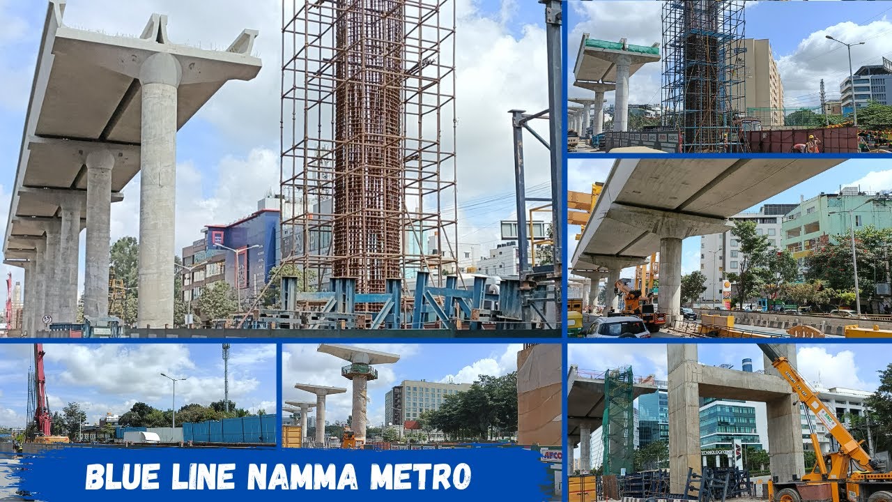 Blue Line Namma Metro ನಮ್ಮ ಮೆಟ್ರೋ Silk Board To Kr Puram Progress Youtube