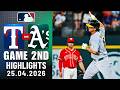 Texas Rangers Vs Oakland Athletics Game 2nd Highlights Apr. 25,2026 MLB Season 2026