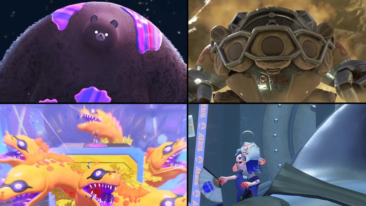 Splatoon 3 ALL Boss Fights Compilation (Shiver, Frye, DJ Octavio, Big Man, Mr. Grizz) YouTube