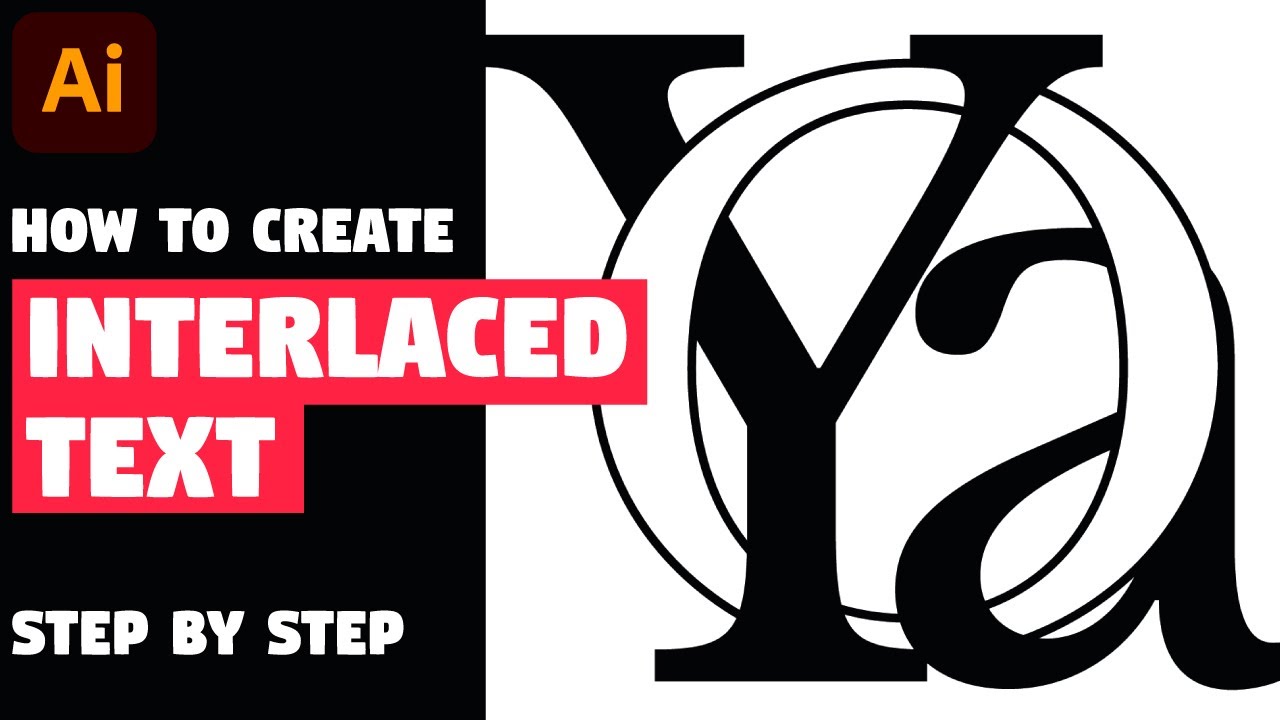 Interlaced Text Effect Illustrator tutorial YouTube