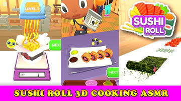 Sushi Roll 3D Cooking ASMR Video Gameplay ios, android walkthrough Pubgzen thamizha