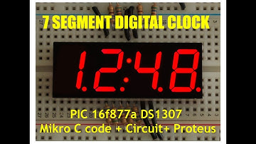 Digital Realtime Clock Pic 16f877a 7 Segment DS1307 Mikro C code + Proteus Download